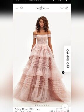 Milla By Milla Nova Shimmery Blush Pink Evening Dress with Ribbon Accent